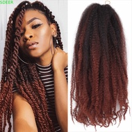 SDEER Marley Twist Braiding Hair, 18 Inch Ombre Afro Kinky Curly Crochet Hair, Afro Black Hairstyle 