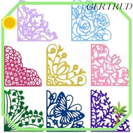 GERTRUD 8Pcs Flowers Die Cuts, Flowers Corner Corner Die Cuts, Embossing Template Silver 2 Inches Me