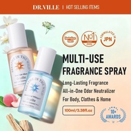 Dr.ville Perfume Deodorant Fragrance Spray All-in-One Odor Eliminator for Body Clothes & Space