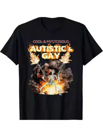 Autism Gay Skull Curse Meme T-Shirt - Ironic Aesthetic Graphic Tee