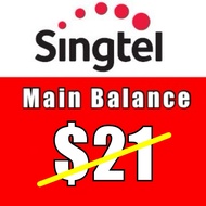 Singtel Prepaid $21 Main Balance Top Up / Recharge/ 手机充值