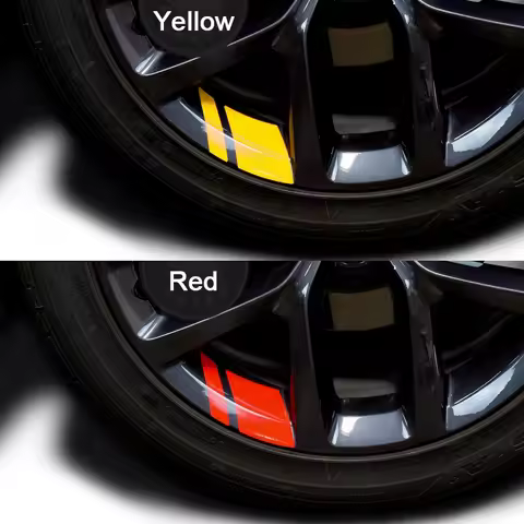 6Pcs Car Sticker Reflective Car Wheel Rim Vinyl Warning Stickers Hash Mark Stripe Racing Wheel Hub D