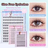 Bqi Cluster Lash False Eyelashes Reusable Waterproof Glue Free Idol 3D Fake Lashes Natural Look