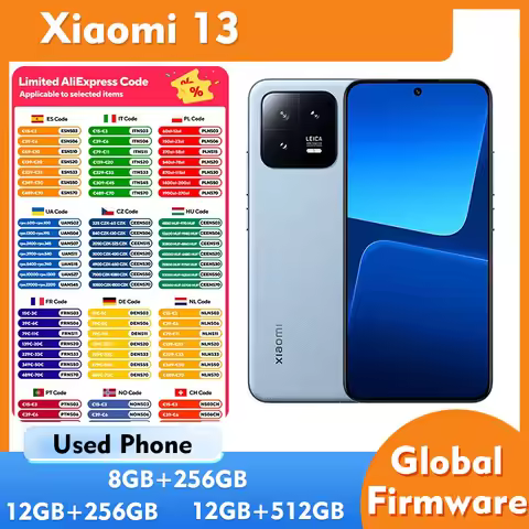Xiaomi 13 5G 256GB 512GB ROM 6.36inch 1900nits peak brightness 4500mAh 54MP Leica Android used phone