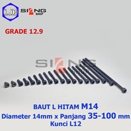 Black Steel L Bolt M14 Grade 12.9