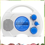 Portable Radio 4-Level Shower Waterproof Radio AM FM Mini Radio Bathroom Radio with Plug-in Card