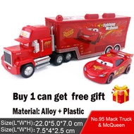 2 ชิ้น/ล็อต Cars Lightning McQueen กษัตริย์มาร์ครถบรรทุกโลหะผสมหล่อขึ้นรูป 1:55 รถของเล่นโมเดลสำหรับ