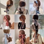 aksesori wanita reben rambut Red Net Super Fairy Silk Scarf Hair Tie Hair 2023 Gaya Baru Retro Peran