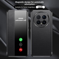 YYN Case For Honor Magic 8 Pro Casing Luxury Window magnetic Su Pi leather case Shockproof Flip Full