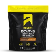 Ascent 100% Whey Protein Powder - Post Workout Whey Protein Isolate, Zero Artificial Flavors & Sweet