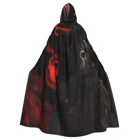 Simon Ghost Riley Long Hooded Cloak Witch Medieval Costume Cosplay Cape HalloweenVampire Adult Unise
