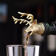 WINE POURER BOTTLE STOPPER ZINC ALLOY DEER HEAD TUTUP BOTOL WINE - CHAIDEN  STORE