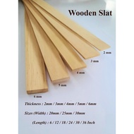 3 mm Wooden Slat DIY Art Craft Modeling Wood 6 to 24 Inch 3 mm Kayu Nipis DIY Kraftangan Kayu Model