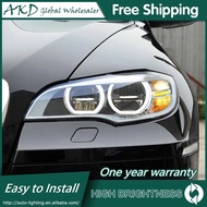 AKD Car For BMW X6 E71 2007-2013 Headlights DRL 12V H7 LED Bi Xenon D2H Bulbs Fog Light Tools Novelt