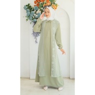 Gamis brukat abaya malika azhari crincle airflow dress for muslim women, adults, teenagers, latest m