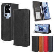 Flip Case for OPPO Reno 11 F 11F 10 Pro Plus Pro+ 3 4G 4 9 8 T 8T 7 6 5 Z 4Z 5Z 6Z 7Z 8Z 5G Retro Leather Magnetic Wallet With Card Slots Photo Holder Soft TPU Bumper Shell Stand Mobile Phone Casing