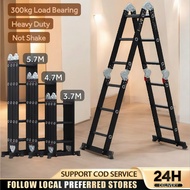 Heavy Duty Foldable Ladder Tangga Lipat Tinggi Multipurpose Aluminium Folding Double Sided Ladder 12
