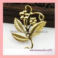 BEAD (3 pieces) FLOWER ROOT PLATE ORNAMENT 3.5 x 5 cm 08 MONTEMANIK CRAFT