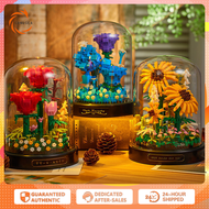 CONUSEA Building Blocks Toys with Acrylic Cover MINI particles Eternal Life flower assembling puzzle block toys for kids boys girls birthday gift