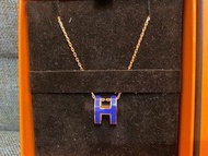 藍色H金項鍊，愛馬仕Hermès 正品有購証。為了配包不得不買