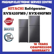 Hitachi 375L / 443L Inverter 2 Doors Refrigerator R-VX420PM9 / R-VX490PM9 with Dual Fan Cooling , Po