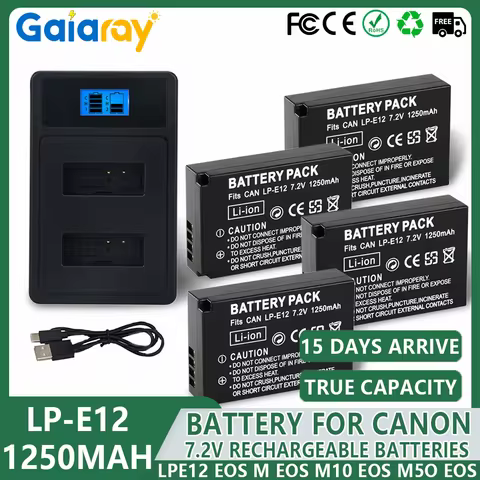 LP-E12 LP E12 Battery + LCD USB Dual Charger For Canon LPE12 EOS M EOS M10 EOS M50 EOS M100 100D Kis