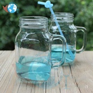 [HCM] Bộ 2 ly quai thủy tinh uống trà sữa KHỔNG LỒ 650ml có Nắp đậy ( 2 cái ly có nắp) ly thủy tinh 