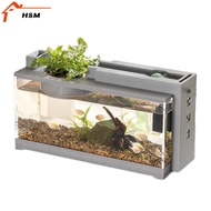 Mini Fish Tank Betta Aquarium Starter Kits Mute Water Flow Filter Micro Landscape Fish Tank Office Desktop Decoration