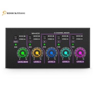 -MH400 Ultra Low Noise Mini 4-Channel Mixer Mini Stereo Mixer Mixer Output Device Microphone Guitar 
