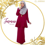 SALE Baju Kurung Peplum Moden | Kurung Moden Jasmine Maroon Magenta Kurung Moden Plain Plus Size