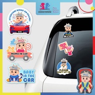 MOMO HOUSE Car Window MOMO In Car Warning Sticker Sticker Cermin Kereta