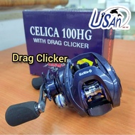 SAWA-D CELICA 100HG #DRAG CLICKER - LEFT HAND BC REEL BAITCASTING REEL MESIN PANCING BC