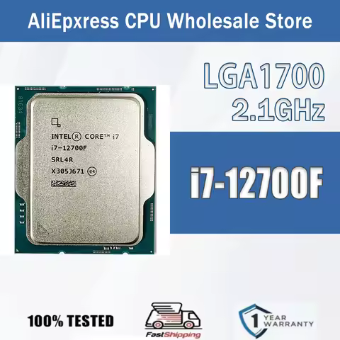 Intel Core i7-12700F 12 Core 20 Thread 2.1GHz 65W 25MB Cache 10nm Alder Lake DDR4-3200/DDR5-4800 MHz