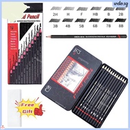 12Pcs/Set Professional Sketch Pencil Set 2H HF HB B 2B 3B 4B 5B 6B 7B 8B Graphite Art Hand-Painted P