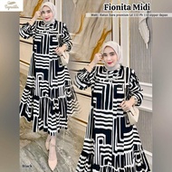 FIONITA MIDI DRESS. Bahan Katun Zara Premium. LD.110 PJ.114. Ziper Depan.