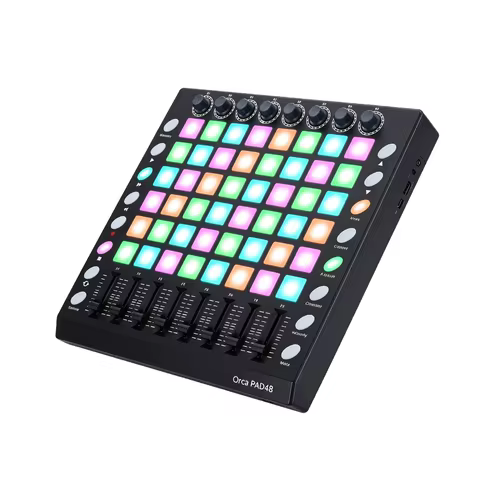 WORLDE PAD48 Beat Machine, 48 RGB Drum Pad USB-C DAW Controller for FL Studio Logic Pro