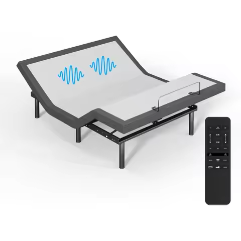 Adjustable Bed Frame with Wireless Remote - Comfortable Zero Gravity Massage with Head & Foot Inclin
