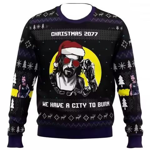 Christmas Cyberpunk 2077 Ugly Christmas Sweater Cartoon Anime Women Men Pullover Top 2025 New Fashio