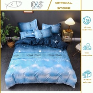 [ Giáng Sinh ] - Bộ Chăn Ga Gối Cotton 3D Noel Hình Trời Xanh Chất Liệu Thoáng Mát Nhiều Kích Thước 