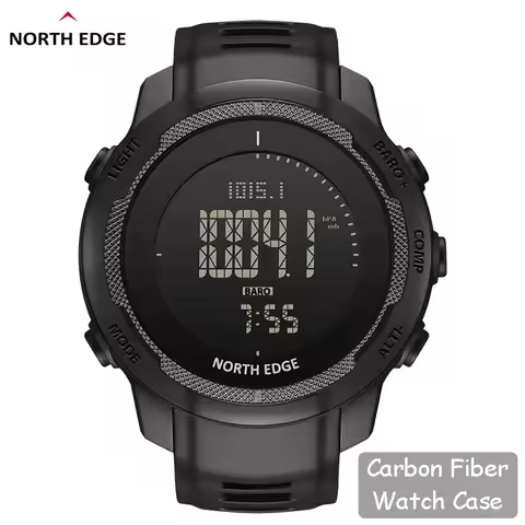 NORTH EDGE VERTICO Men's Digital Watch Carbon Fiber Case For Man Sports Running Swimming WR50M Watch