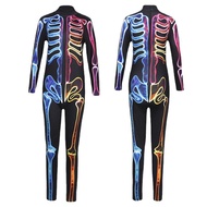 hiCosplayDy Kids Skeleton Fortnite Jumpsuit Cosplay Halloween Costume