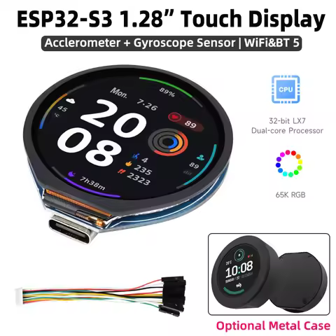 ESP32-S3 Development Board 1.28 Inch Touch Screen Round LCD WiFi BT 5 Accelerometer Gyroscope Sensor