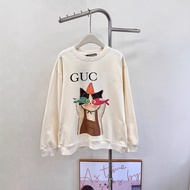 LQIA GG Gujia 2025 Animal Print Round Neck Long Sleeve Sweatshirt