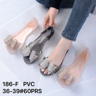 Glass Ribbon Shoes/Transparent Jelly Shoes Glitter Ribbon/Jelly Glass Slippers For Women 186-F BALANCE