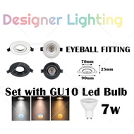 Designer [Eyeball Fitting] with GU10 Holder Eyeball Casing Black White Round Eyeball Adjustable Spotlight (EB608-RD)