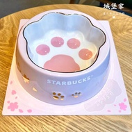 Starbuck ถ้วย2022สีชมพูดอกเชอร์รี่นกกระซิบดอกไม้น่ารักสัตว์เลี้ยง Ruyi กาน้ำชาแก้วเครื่องหมายฟางร้อนถ้วย