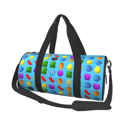 All New Candy Crush Saga Large Duffle Gym Bag Waterproof Duffle Travel Bags Handbags Fitness bag
