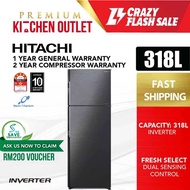 Hitachi Japan 318L Inverter 2 Door Refrigerator Peti Sejuk Peti Ais R-H355P7M BBK