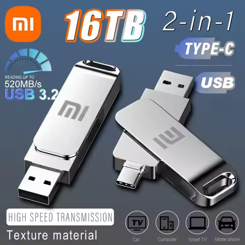 Xiaomi USB 3.2 16TB USB Flash Drive Memory Type-C 2 In 1 8TB 4TB OTG Pendrive 2TB High Speed Flash D