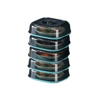 SINGARAC 5-Tier Multipurpose Stackable Square Food Storage Serving Tray